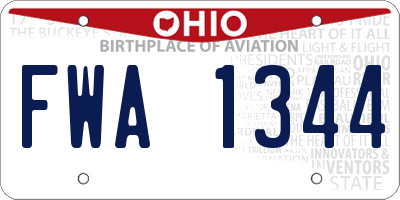 OH license plate FWA1344