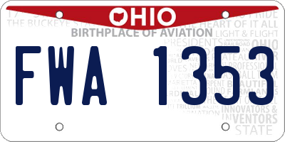 OH license plate FWA1353