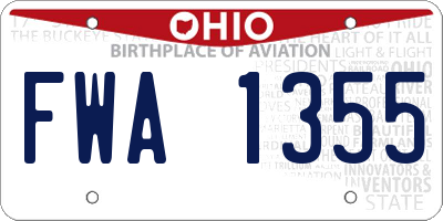 OH license plate FWA1355