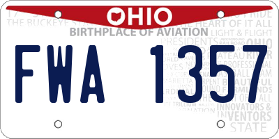 OH license plate FWA1357