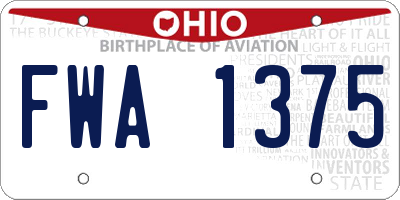 OH license plate FWA1375