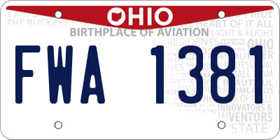OH license plate FWA1381