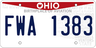 OH license plate FWA1383