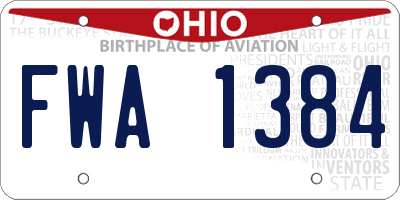 OH license plate FWA1384