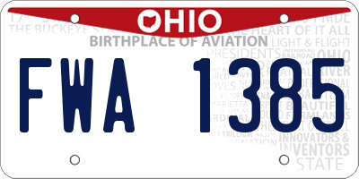 OH license plate FWA1385