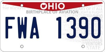 OH license plate FWA1390