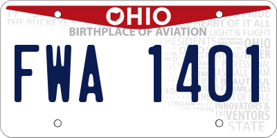 OH license plate FWA1401