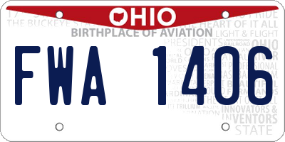 OH license plate FWA1406