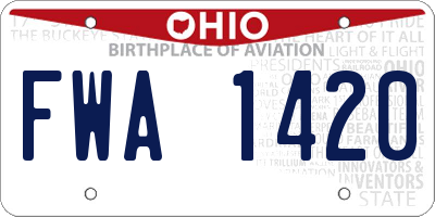 OH license plate FWA1420