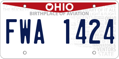 OH license plate FWA1424
