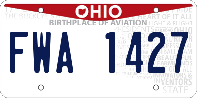 OH license plate FWA1427