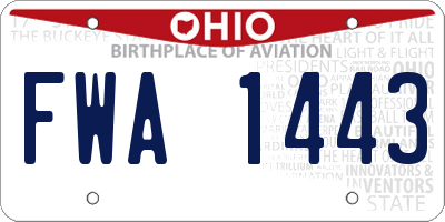 OH license plate FWA1443