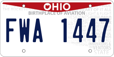 OH license plate FWA1447
