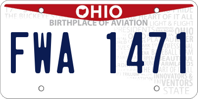 OH license plate FWA1471