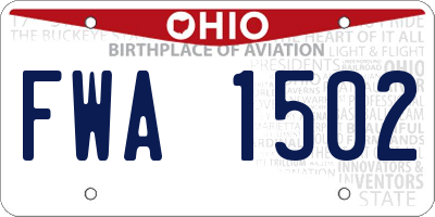 OH license plate FWA1502