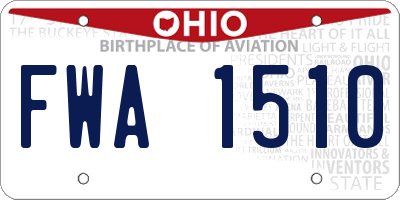 OH license plate FWA1510