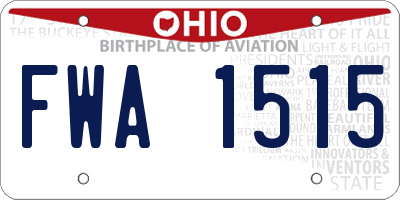 OH license plate FWA1515
