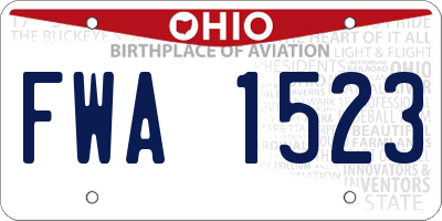 OH license plate FWA1523