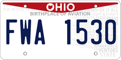 OH license plate FWA1530