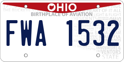 OH license plate FWA1532