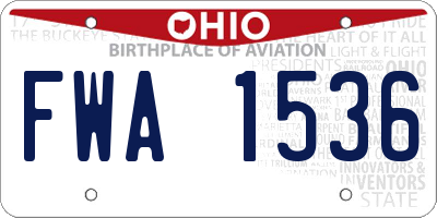 OH license plate FWA1536