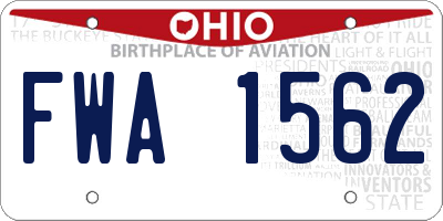 OH license plate FWA1562