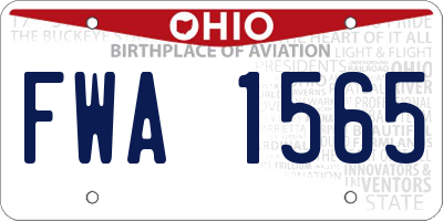 OH license plate FWA1565