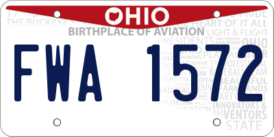 OH license plate FWA1572