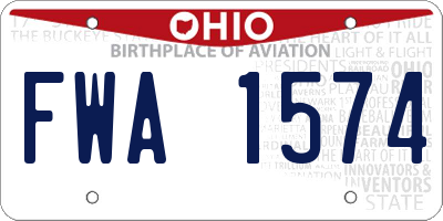 OH license plate FWA1574