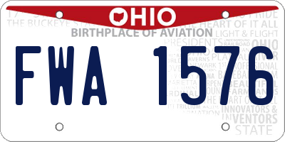 OH license plate FWA1576