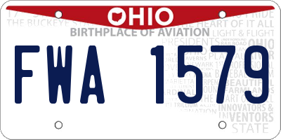 OH license plate FWA1579