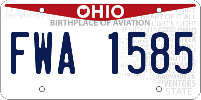 OH license plate FWA1585