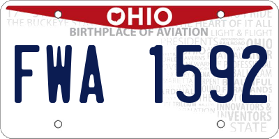 OH license plate FWA1592