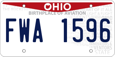 OH license plate FWA1596