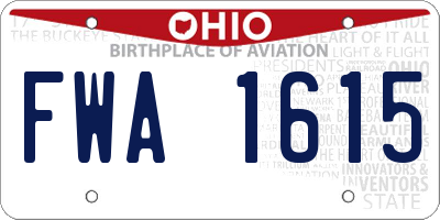 OH license plate FWA1615