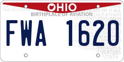 OH license plate FWA1620