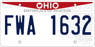 OH license plate FWA1632