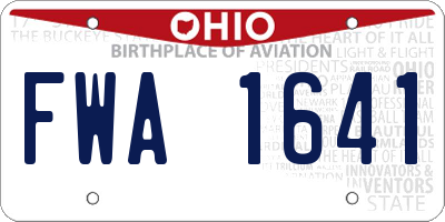 OH license plate FWA1641