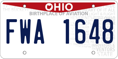 OH license plate FWA1648