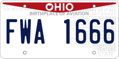 OH license plate FWA1666