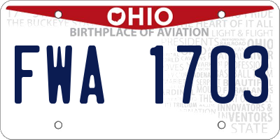 OH license plate FWA1703