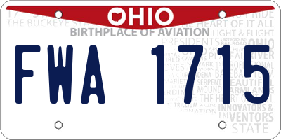 OH license plate FWA1715