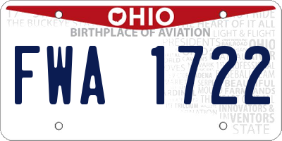 OH license plate FWA1722