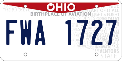 OH license plate FWA1727