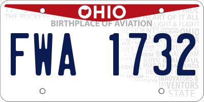 OH license plate FWA1732