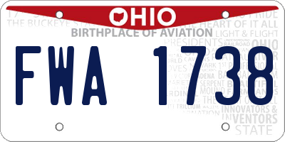 OH license plate FWA1738