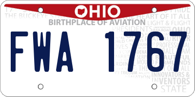 OH license plate FWA1767