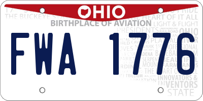 OH license plate FWA1776