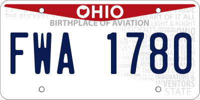OH license plate FWA1780