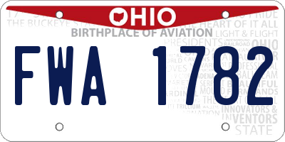 OH license plate FWA1782